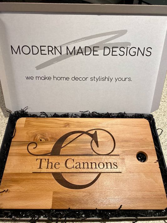Personalized Solid Wood Cutting Board
