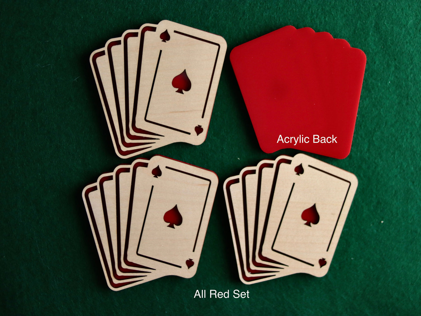 Playing Card Coaster Set, Card Players Gift, Poker Players, Game Room Decor, Man Cave , Hostess Gift, Casino, Choice of Black, Red, or Both