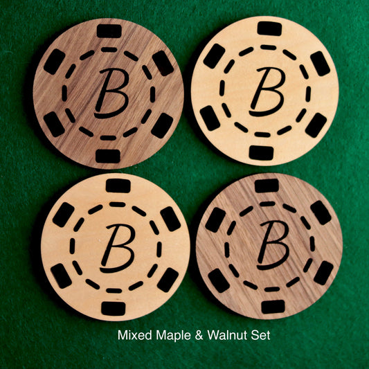 Personalized Casino Poker Chip Coaster Set, Game Room Decor, Man Cave Decor, Gambling Chip Coaster, Stocking Stuffer, Bar Coaster, Gift Set
