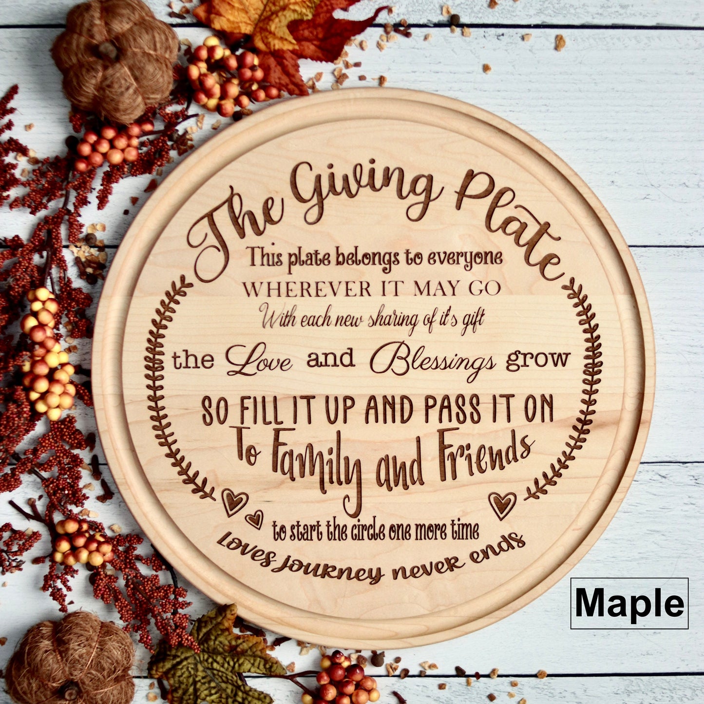 The Giving Plate, Circle of Giving, Holiday Gifting, Sharing Platter, Wedding Gift, Loves Journey, Bakers Present, Thanksgiving, Christmas