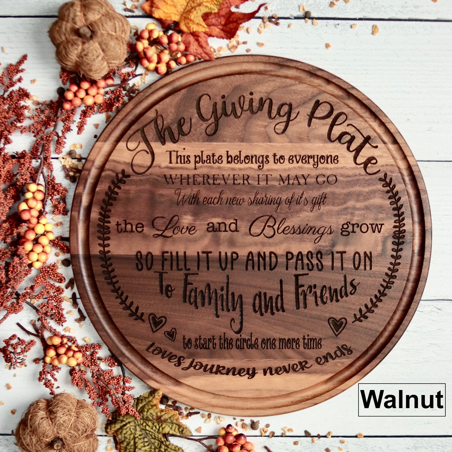 The Giving Plate, Circle of Giving, Holiday Gifting, Sharing Platter, Wedding Gift, Loves Journey, Bakers Present, Thanksgiving, Christmas
